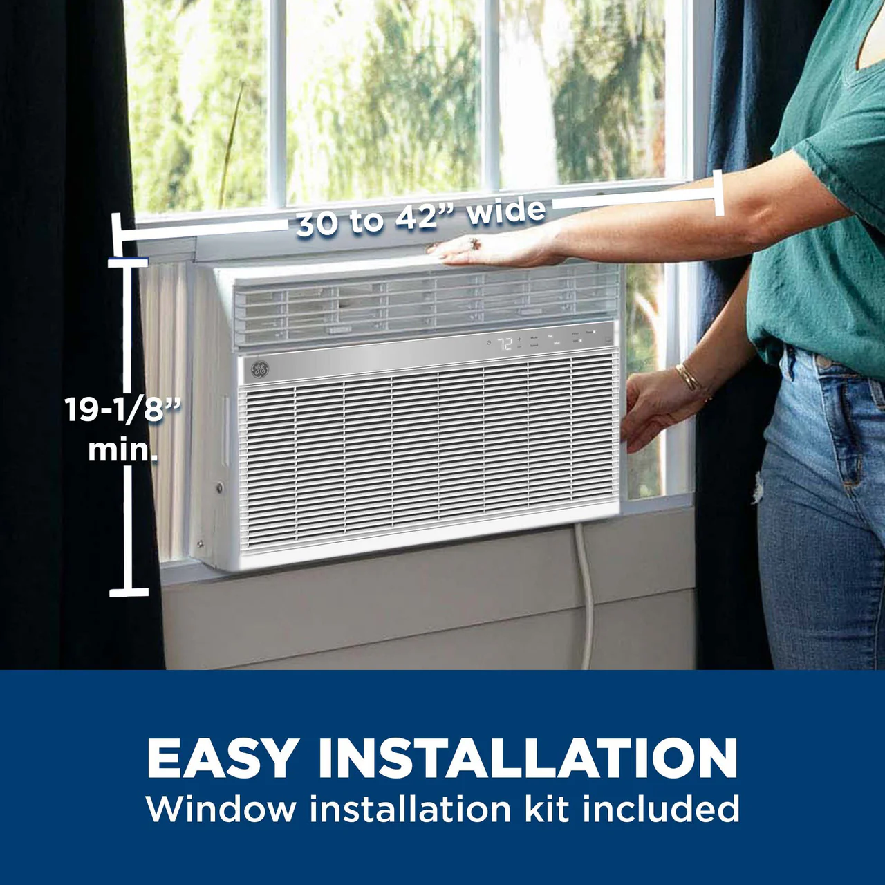 GE® 18,600 BTU Smart Electronic Window Air Conditioner for Extra-Large Rooms up to 1000 sq. ft. - Image 3
