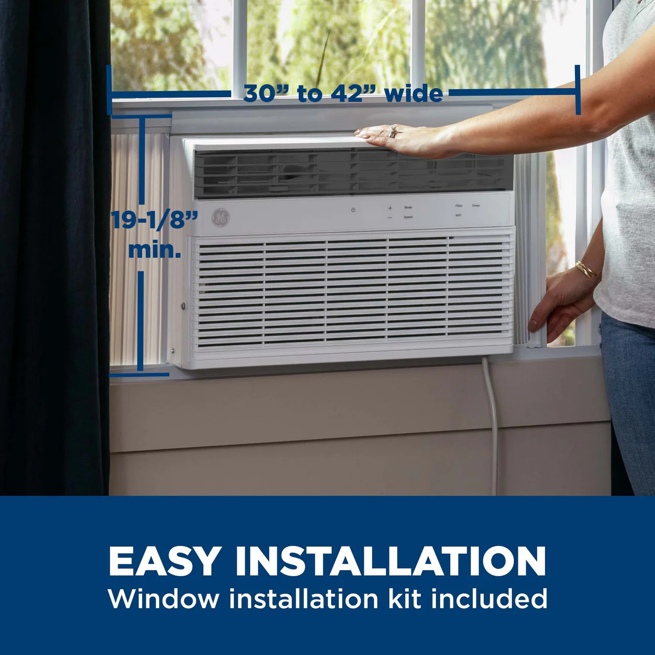 GE® 24,000 BTU Smart Electronic Window Air Conditioner for Extra-Large Rooms up to 1,500 sq. ft. - Image 4