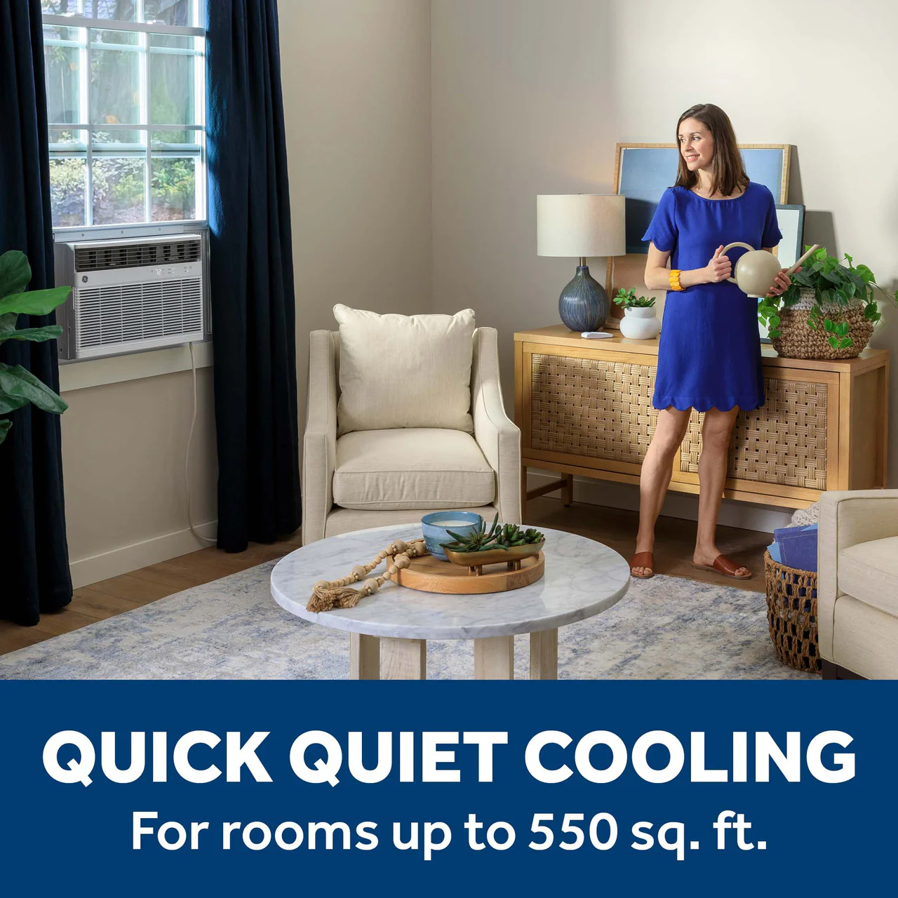 GE® 12,000 BTU Smart Heat/Cool Electronic Window Air Conditioner for Large Rooms up to 550 sq. ft. - Image 4