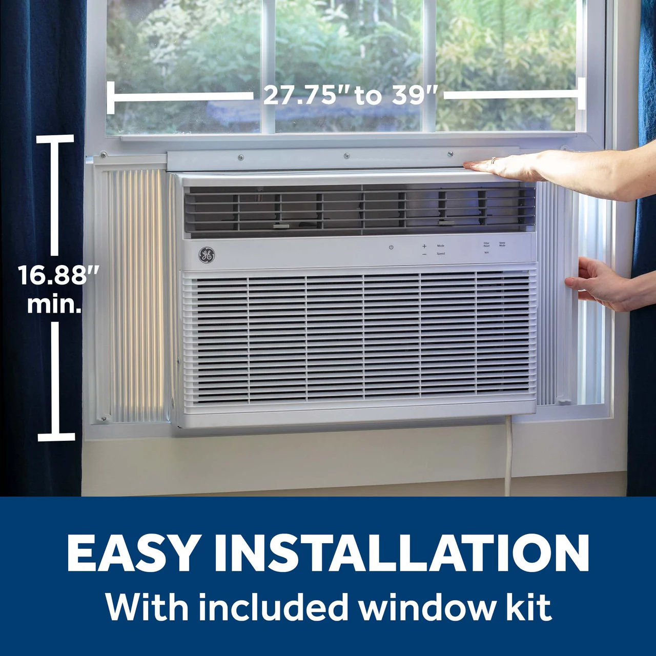 GE® 12,000 BTU Smart Heat/Cool Electronic Window Air Conditioner for Large Rooms up to 550 sq. ft. - Image 5