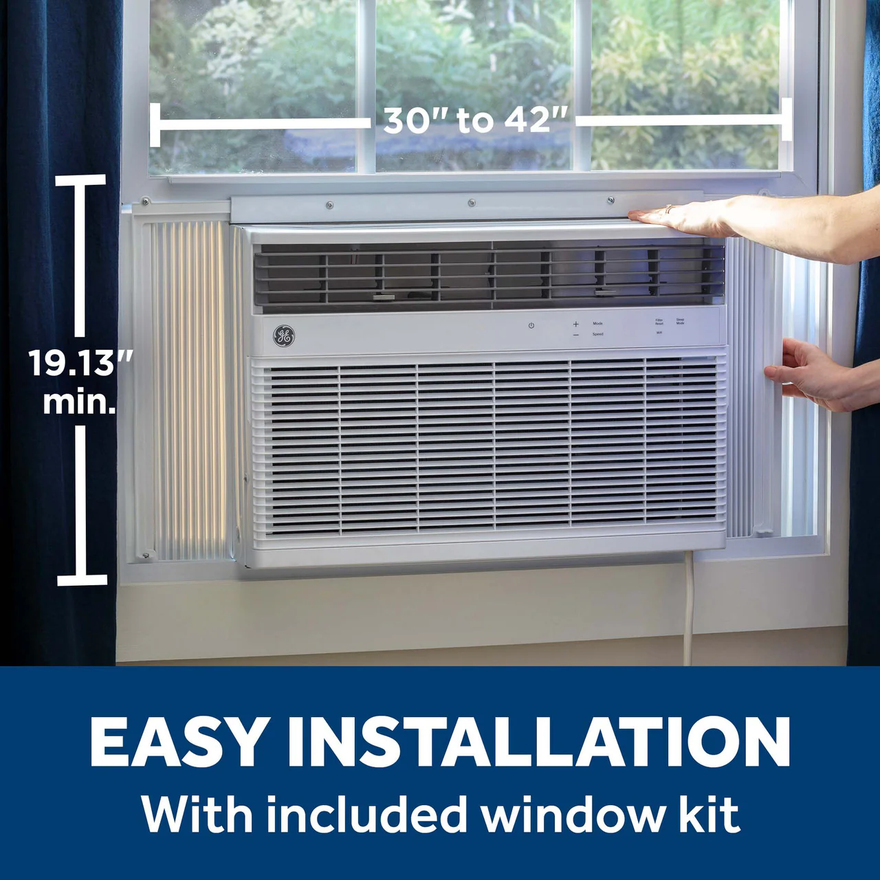 GE® 18,000 BTU Smart Heat/Cool Electronic Window Air Conditioner for Extra-Large Rooms up to 1000 sq. ft. - Image 5
