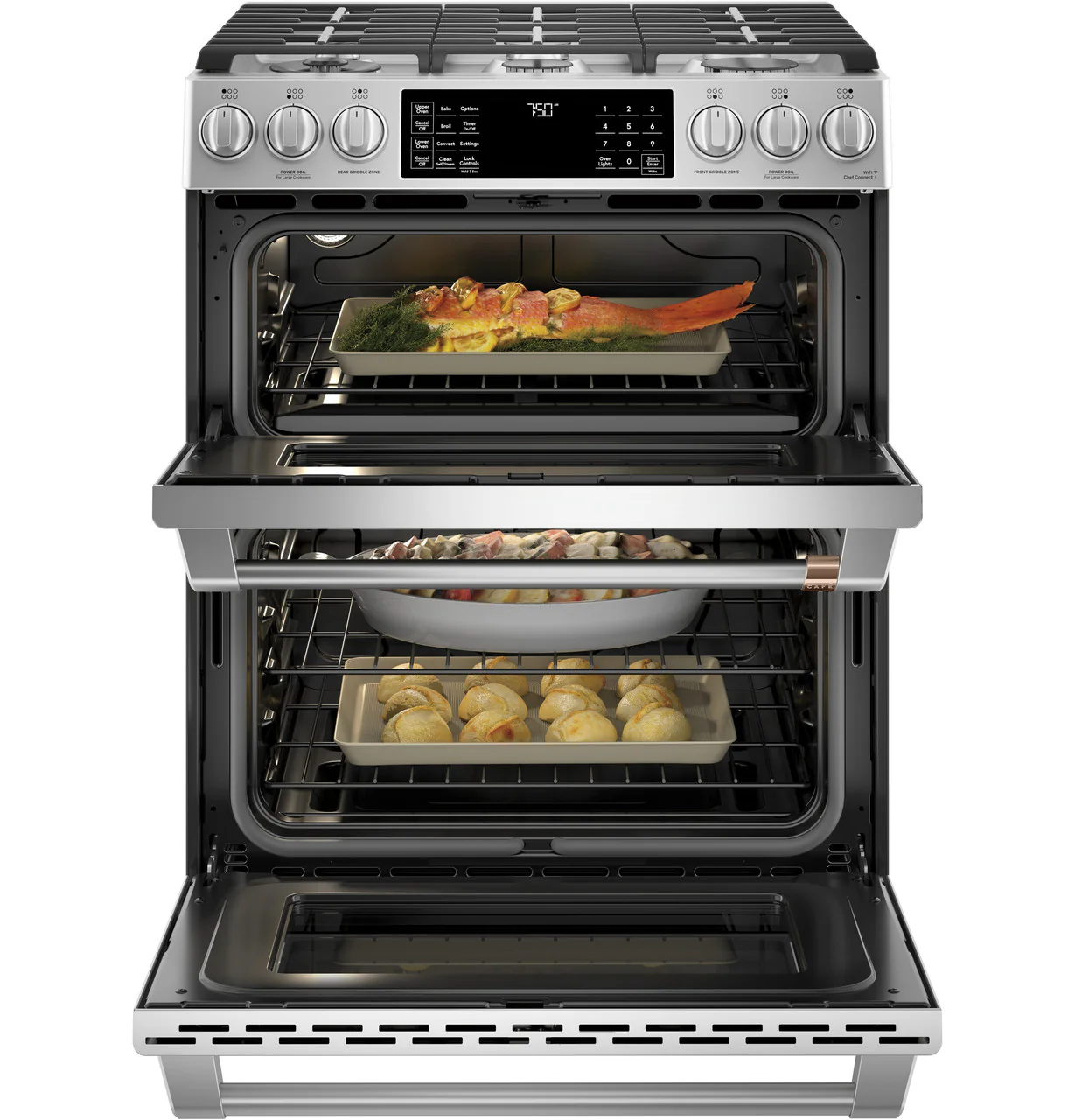 CAFÉ™ 30" Smart Slide-In, Front-Control, Gas Double-Oven Range with Convection - Image 8
