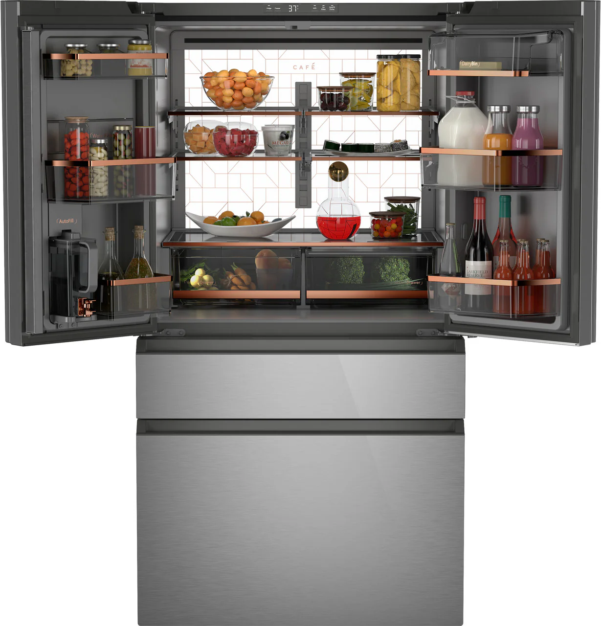 CAFÉ™ ENERGY STAR® 23.2 Cu. Ft. Smart Counter-Depth 4-Door French-Door Refrigerator in Platinum Glass With Dual-Dispense AutoFill Pitcher - Image 8