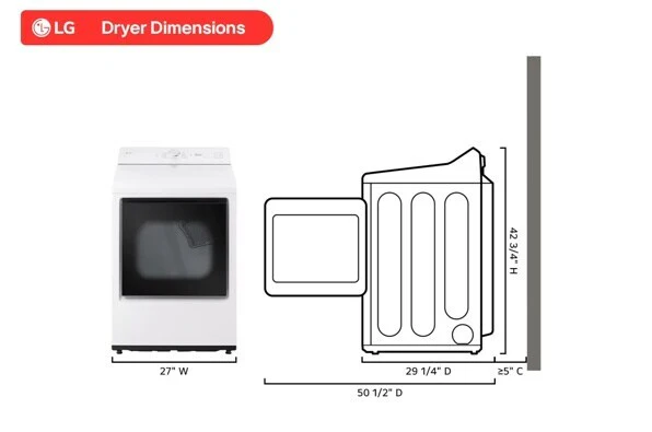 7.3 cu. ft. Ultra Large Capacity Rear Control Electric Dryer with AI Sensing and ThinQ® Smart Features - Image 2