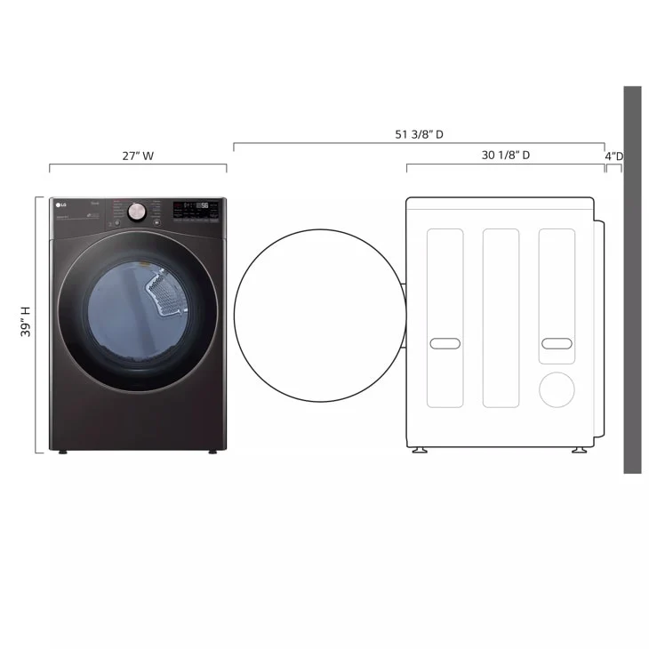 7.4 cu. ft. Ultra Large Capacity Smart wi-fi Enabled Front Load Electric Dryer with TurboSteam™ and Built-In Intelligence - Image 5