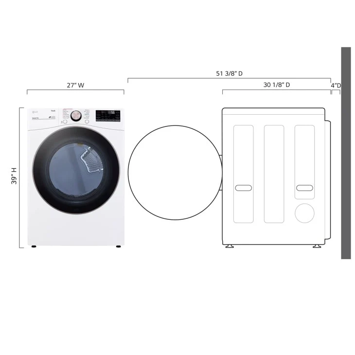 7.4 cu. ft. Ultra Large Capacity Smart wi-fi Enabled Front Load Electric Dryer with TurboSteam™ and Built-In Intelligence - Image 5