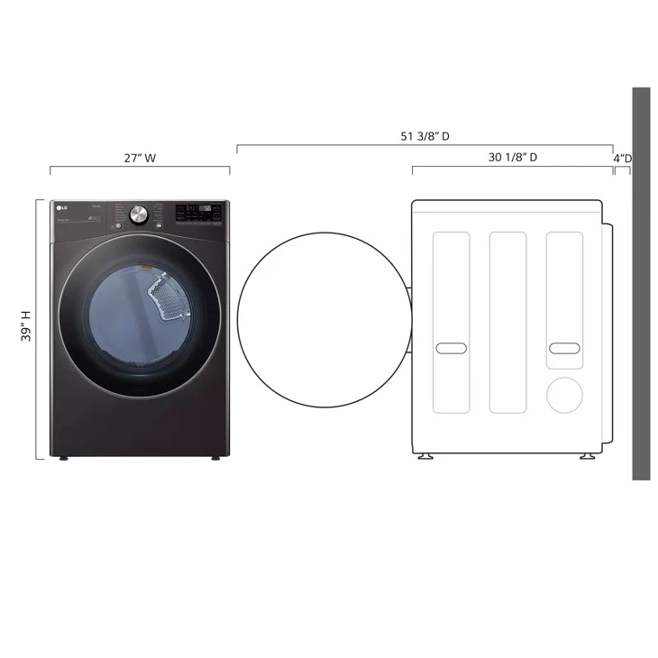 LG 7.4 cu. ft. Ultra Large Capacity Smart Wi-Fi Enabled Front Load Electric Dryer with TurboSteam™ and Built-In Intelligence - Image 2