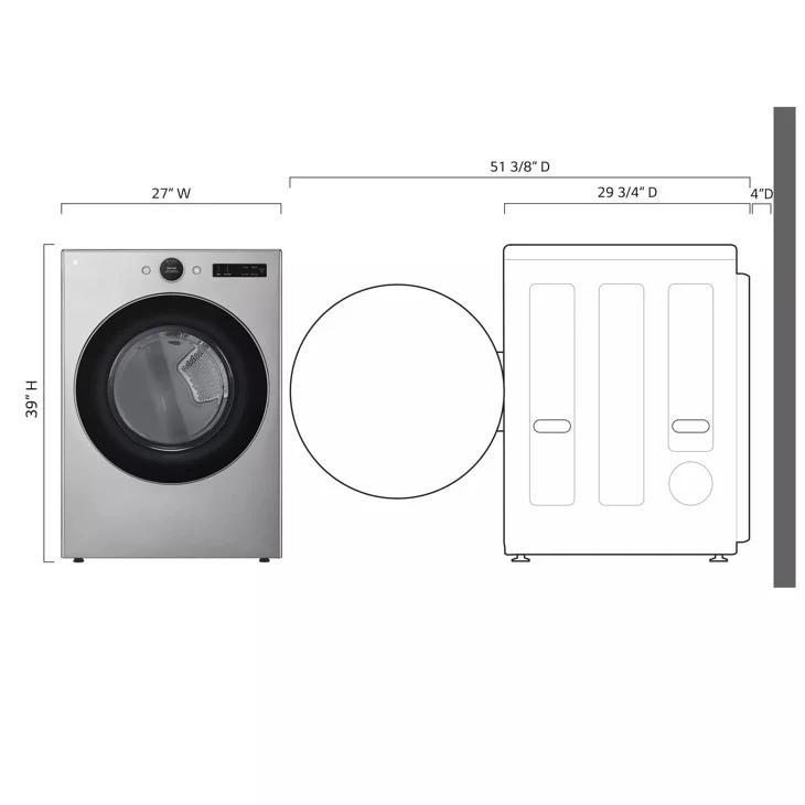 7.4 cu. ft. Ultra Large Capacity Smart Front Load Electric Energy Star Dryer with Sensor Dry & Steam Technology - Image 5