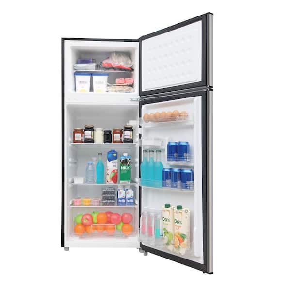 21.5 in. Wide 7.5 cu. ft. Retro Mini Refrigerator with Top Freezer in Platinum - Image 2