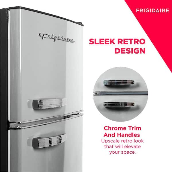 21.5 in. Wide 7.5 cu. ft. Retro Mini Refrigerator with Top Freezer in Platinum - Image 3