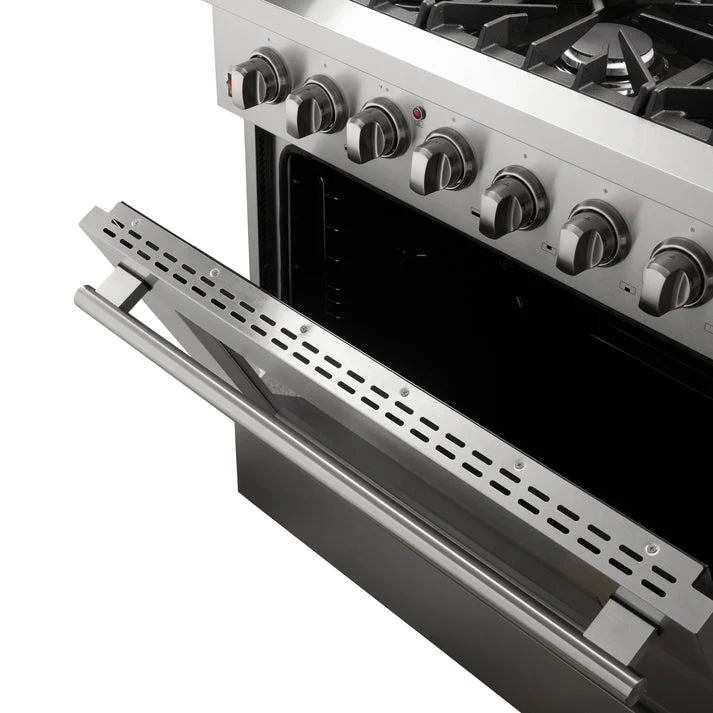FORNO Galiano 36-Inch Dual Fuel Range Stainless Steel, 6 Burners, 5.36 cu.ft. True Convection Oven - Image 5