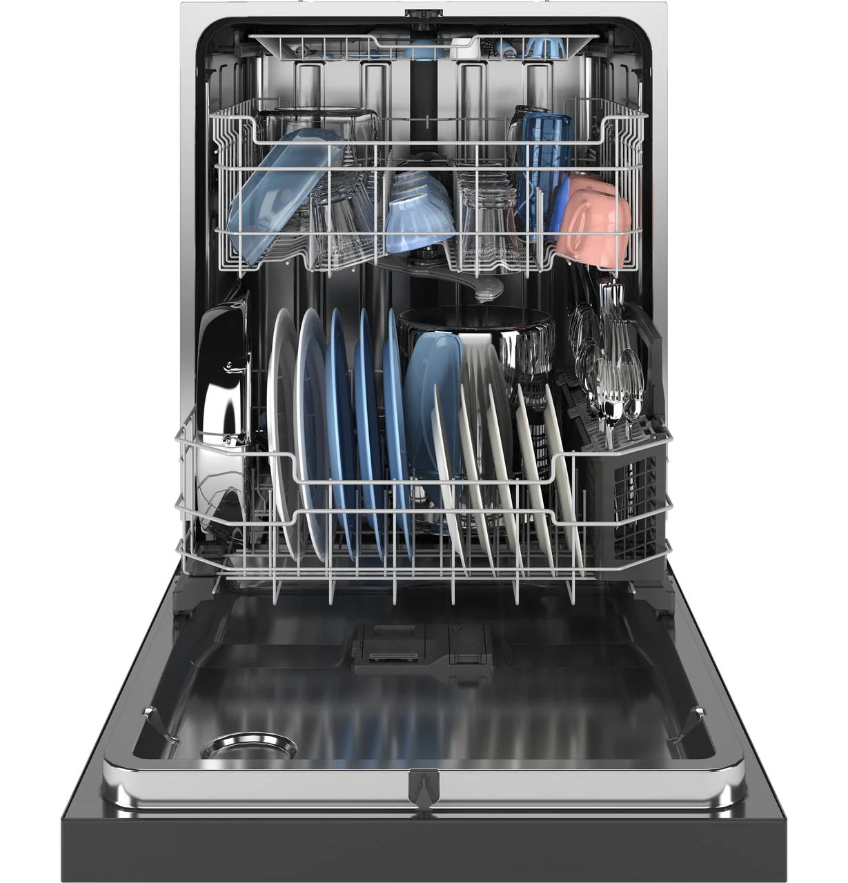 GE® ENERGY STAR® Front Control with Stainless Steel Interior Dishwasher with Sanitize Cycle - Image 4