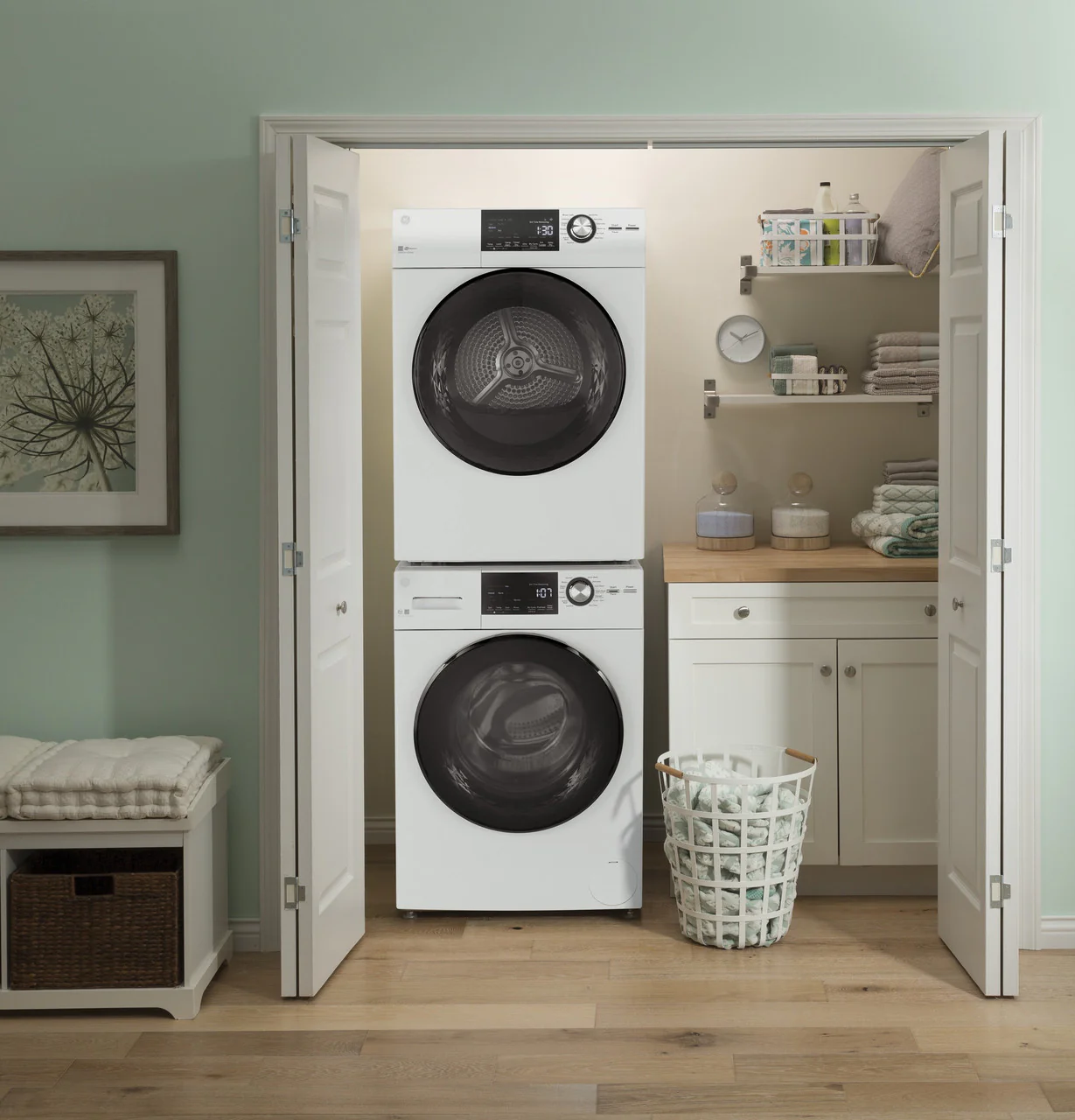 GE® ENERGY STAR® 24" 4.3 Cu.Ft. Front Load Vented Electric Dryer with Stainless Steel Basket - Image 5