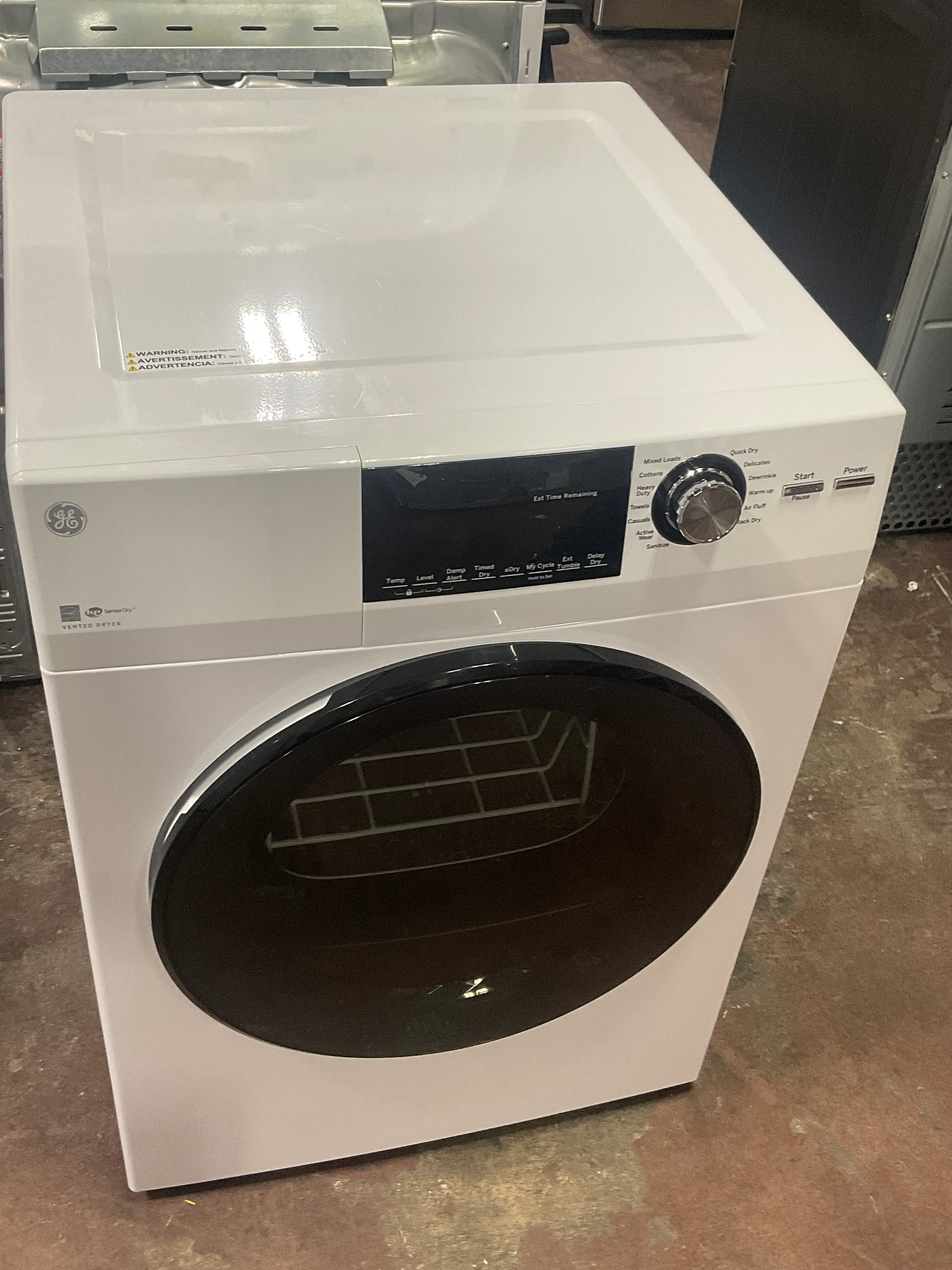 GE® ENERGY STAR® 24" 4.3 Cu.Ft. Front Load Vented Electric Dryer with Stainless Steel Basket - Image 8