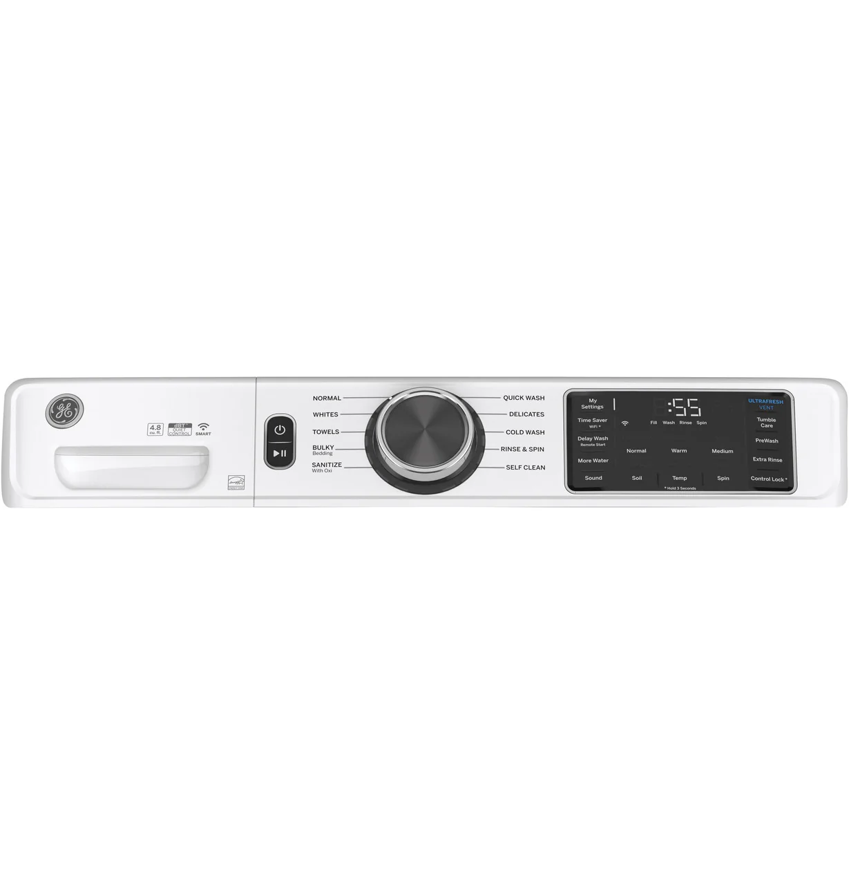 GE GE® ENERGY STAR 4.8 cu. ft. Capacity Smart Front Load ® Washer with UltraFresh Vent System with OdorBlock™ and Sanitize w/Oxi - Image 5
