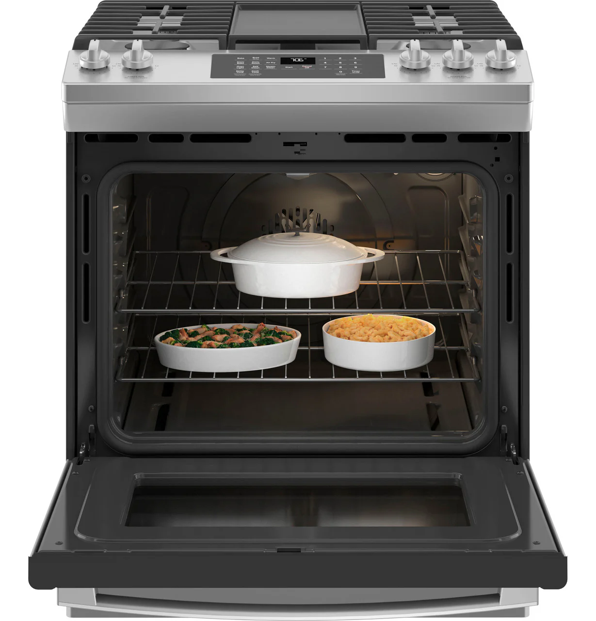 GE® 30" Slide-In Front-Control Convection Gas Range with No Preheat Air Fry - Image 3