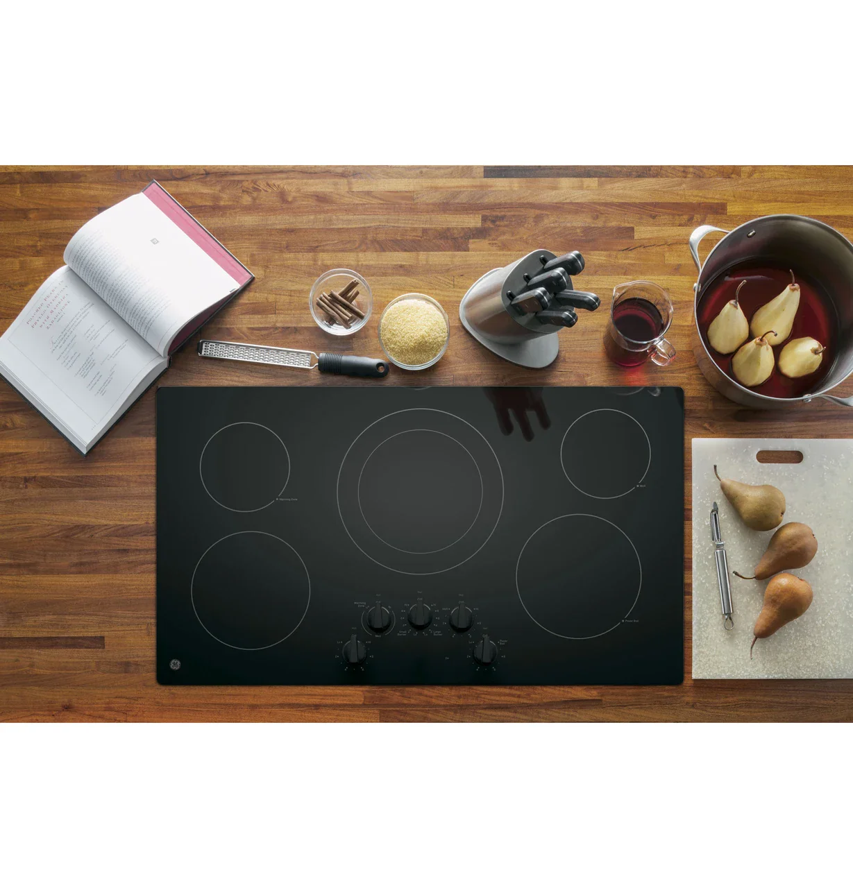 GE® 36" Built-In Knob Control Electric Cooktop - Image 3