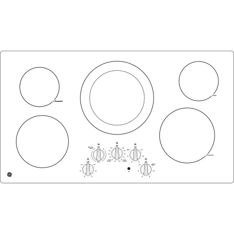 GE® 36" Built-In Knob Control Electric Cooktop - Image 5
