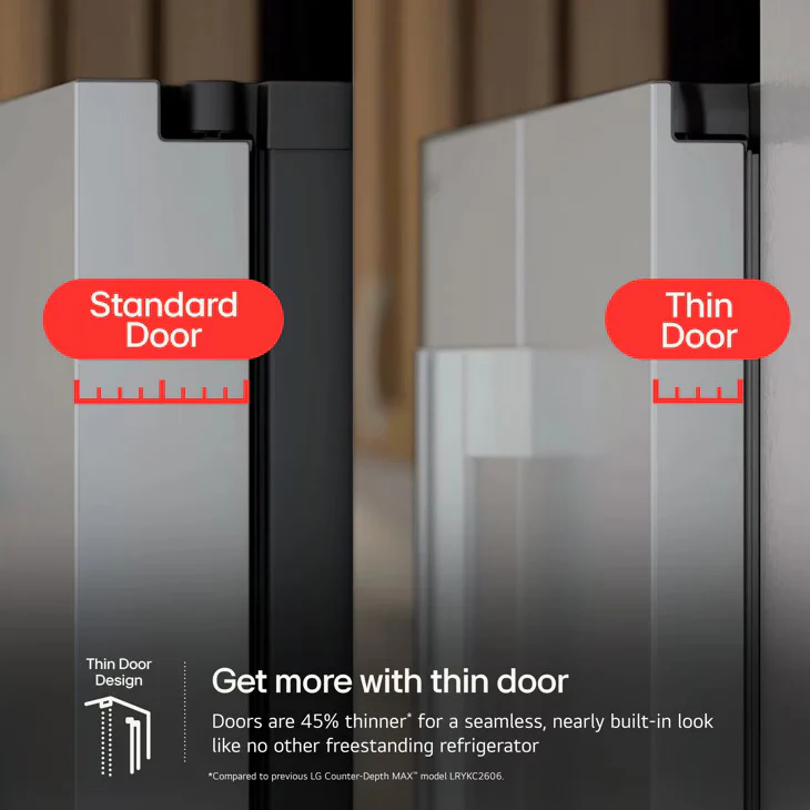 LG Counter-Depth MAX™ with Zero Clearance™ 3-Door French Door Refrigerator with Thin Door Design - Image 9