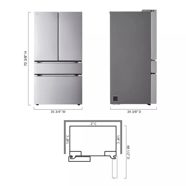 LG 30 cu. ft. Smart Standard-Depth MAX™ 4-Door French Door Refrigerator with Full-Convert Drawer™ - Image 5