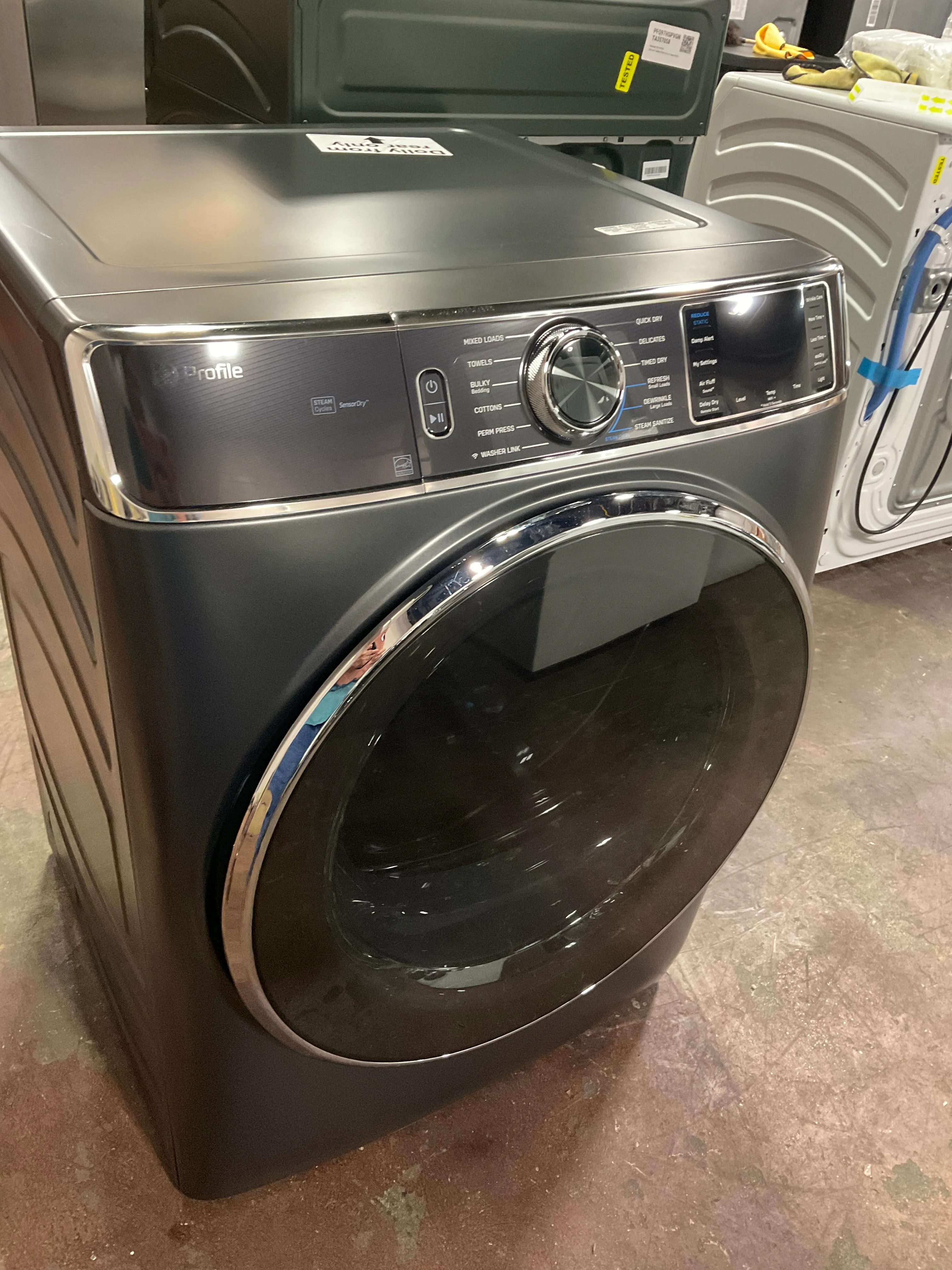 GE Profile™ ENERGY STAR® 7.8 cu. ft. Capacity Smart Front Load Electric Dryer with Steam and Sanitize Cycle - Image 8