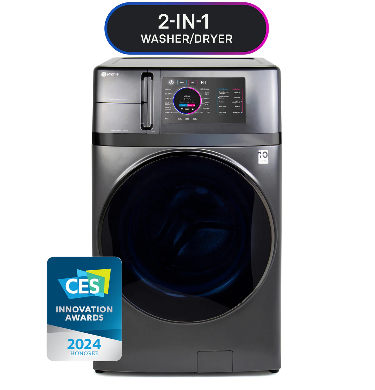 GE Profile ENERGY STAR 4.8 cu. ft. Capacity UltraFast Combo with Ventless Inverter Heat Pump Technology Washer/Dryer - Image 4