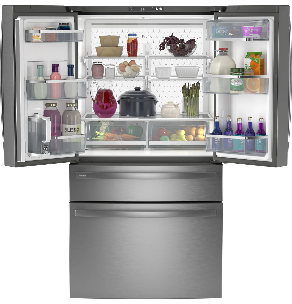 GE Profile™ ENERGY STAR® 28.7 Cu. Ft. Smart Fingerprint Resistant 4-Door French-Door Refrigerator With Dual-Dispense AutoFill Pitcher - Image 3