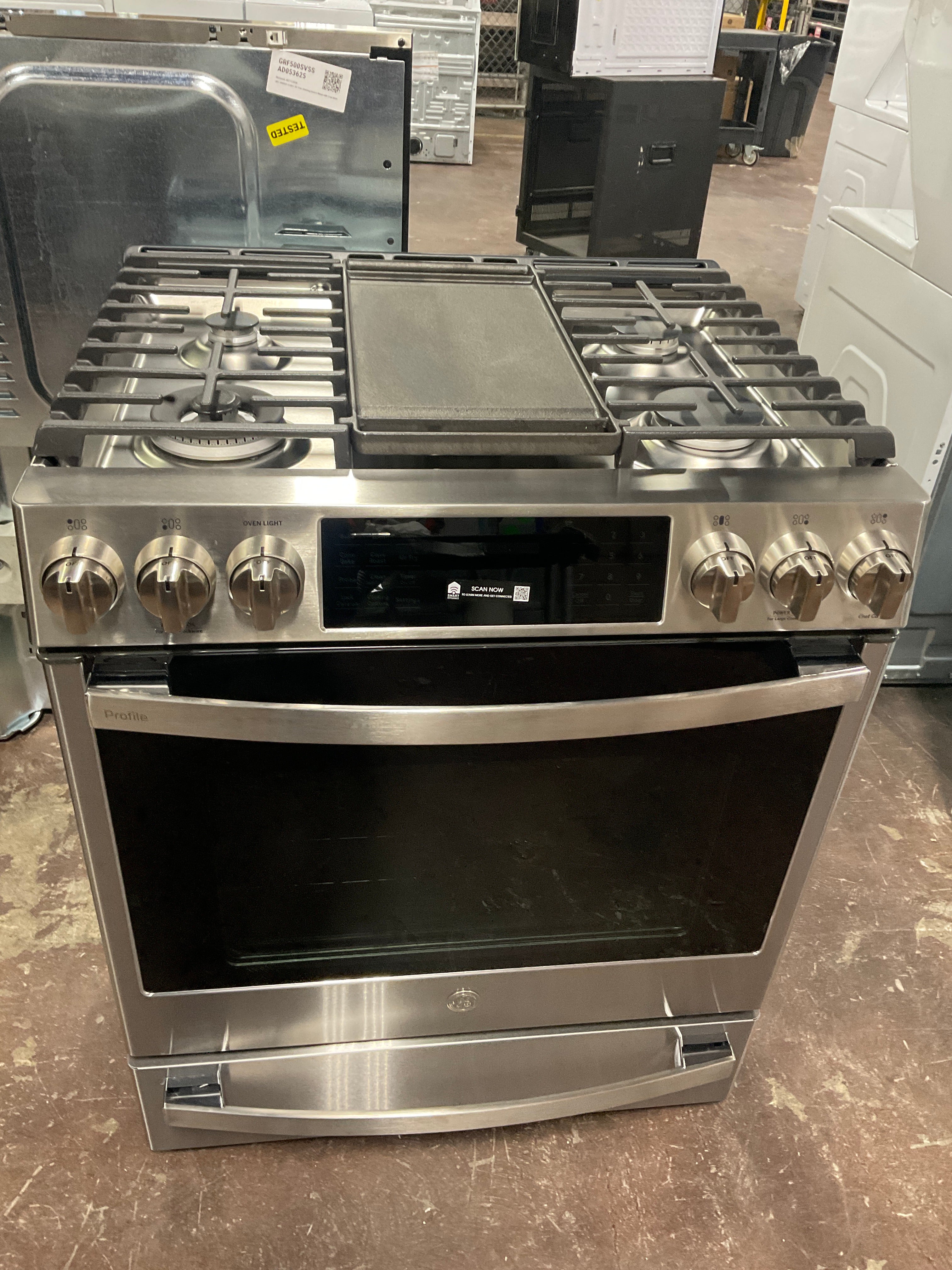 GE Profile™ 30" Smart Slide-In Front-Control Gas Fingerprint Resistant Range with No Preheat Air Fry - Image 6