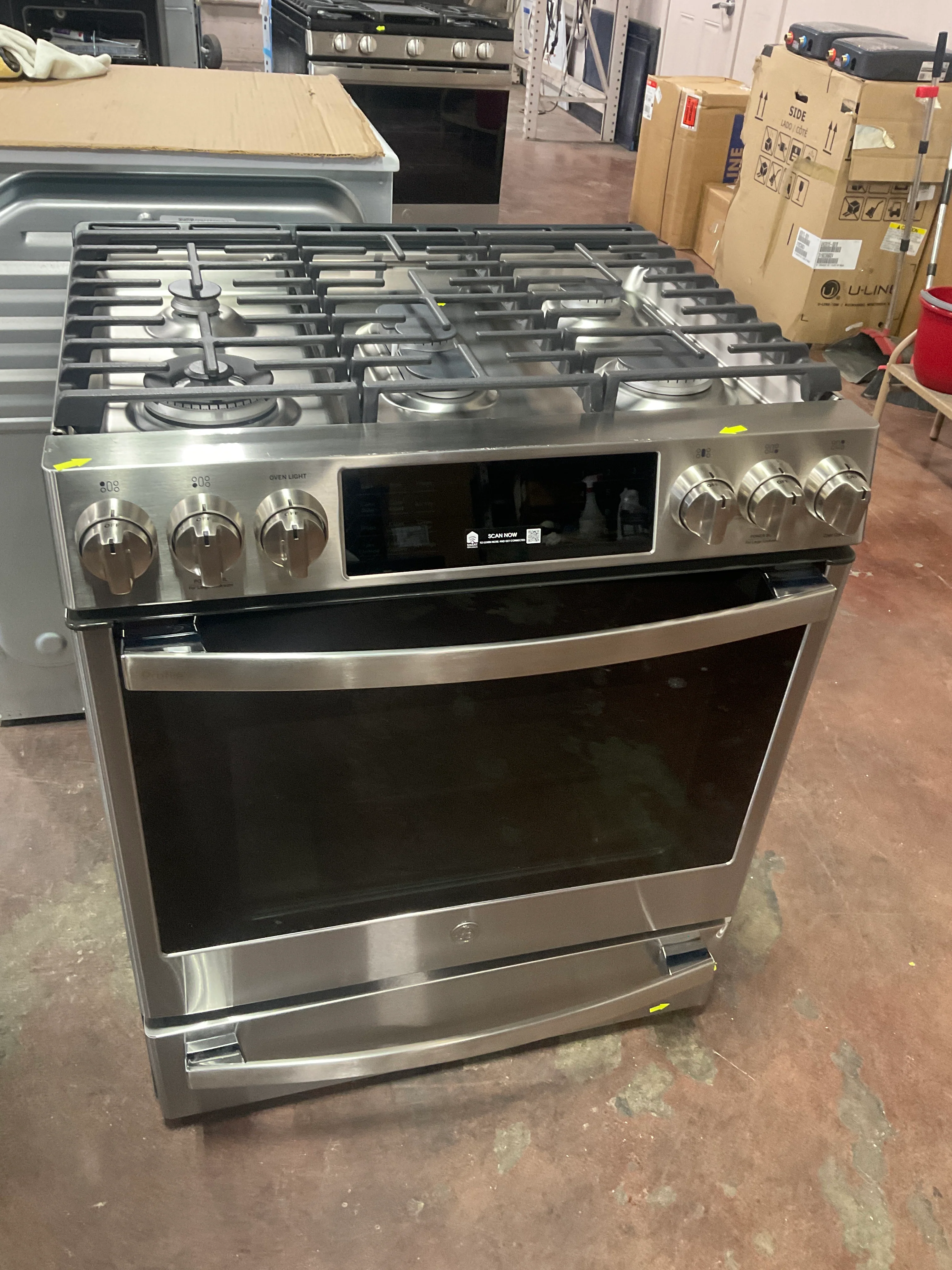 GE Profile™ 30" Smart Slide-In Front-Control Gas Fingerprint Resistant Range with No Preheat Air Fry - Image 7
