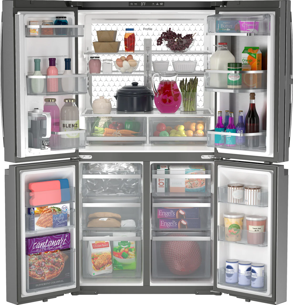 GE Profile™ ENERGY STAR® 22.9 Cu. Ft. Counter-Depth Quad-Door Refrigerator with Dual-Dispense AutoFill Pitcher and Door in Door - Image 5