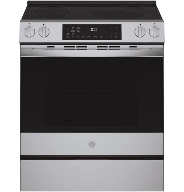 GE Profile Energy Star 30" Smart Slide-In Induction and Convection Range with No Preheat Air Fry and EasyWash Oven Tray: