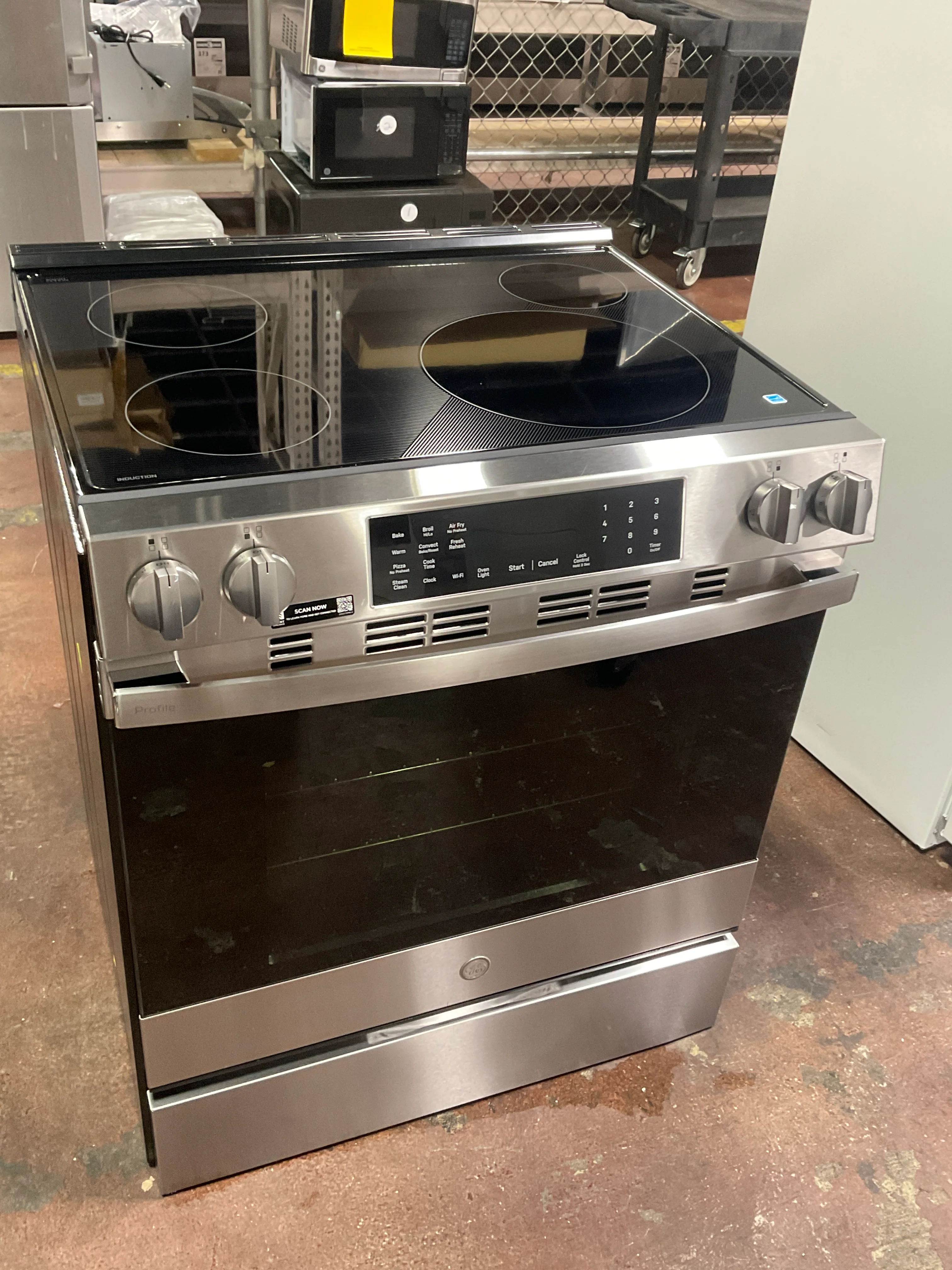 GE Profile Energy Star 30" Smart Slide-In Induction and Convection Range with No Preheat Air Fry and EasyWash Oven Tray: - Image 14