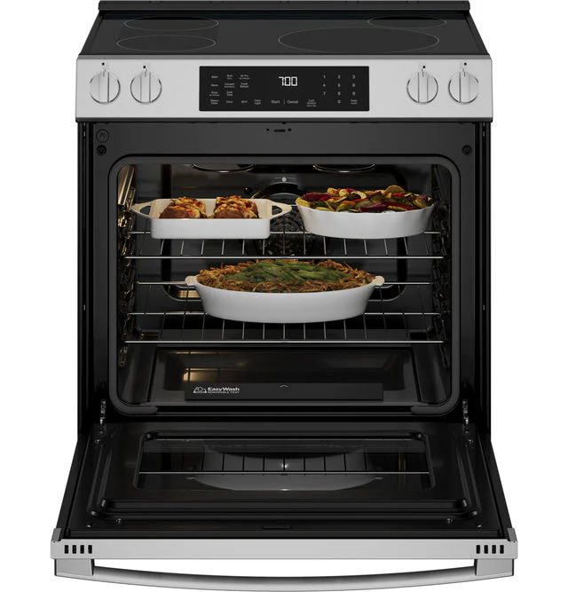GE Profile Energy Star 30" Smart Slide-In Induction and Convection Range with No Preheat Air Fry and EasyWash Oven Tray: - Image 3