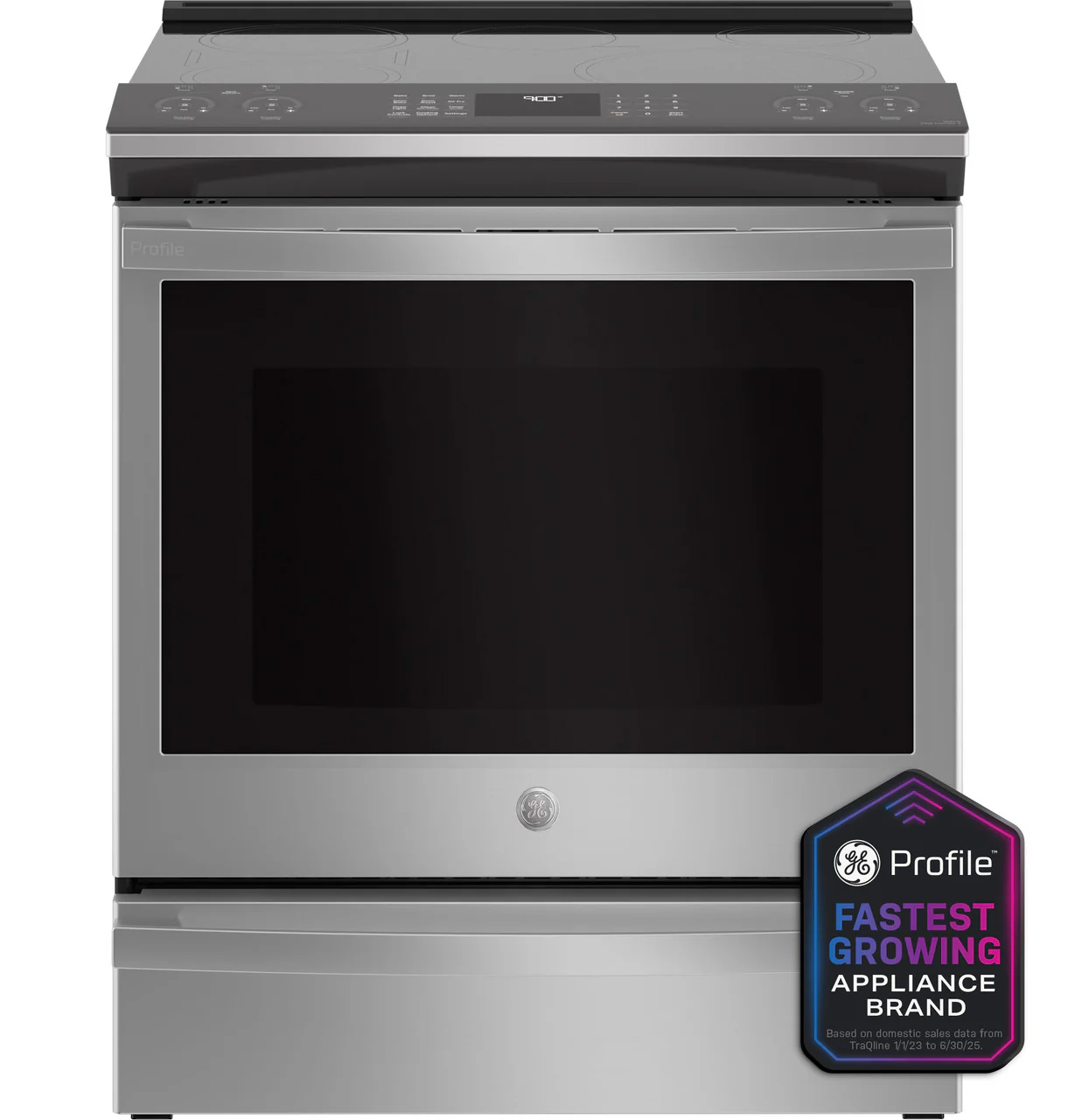 GE Profile™ 30" Smart Slide-In Fingerprint Resistant Front-Control Induction and Convection Range with No Preheat Air Fry