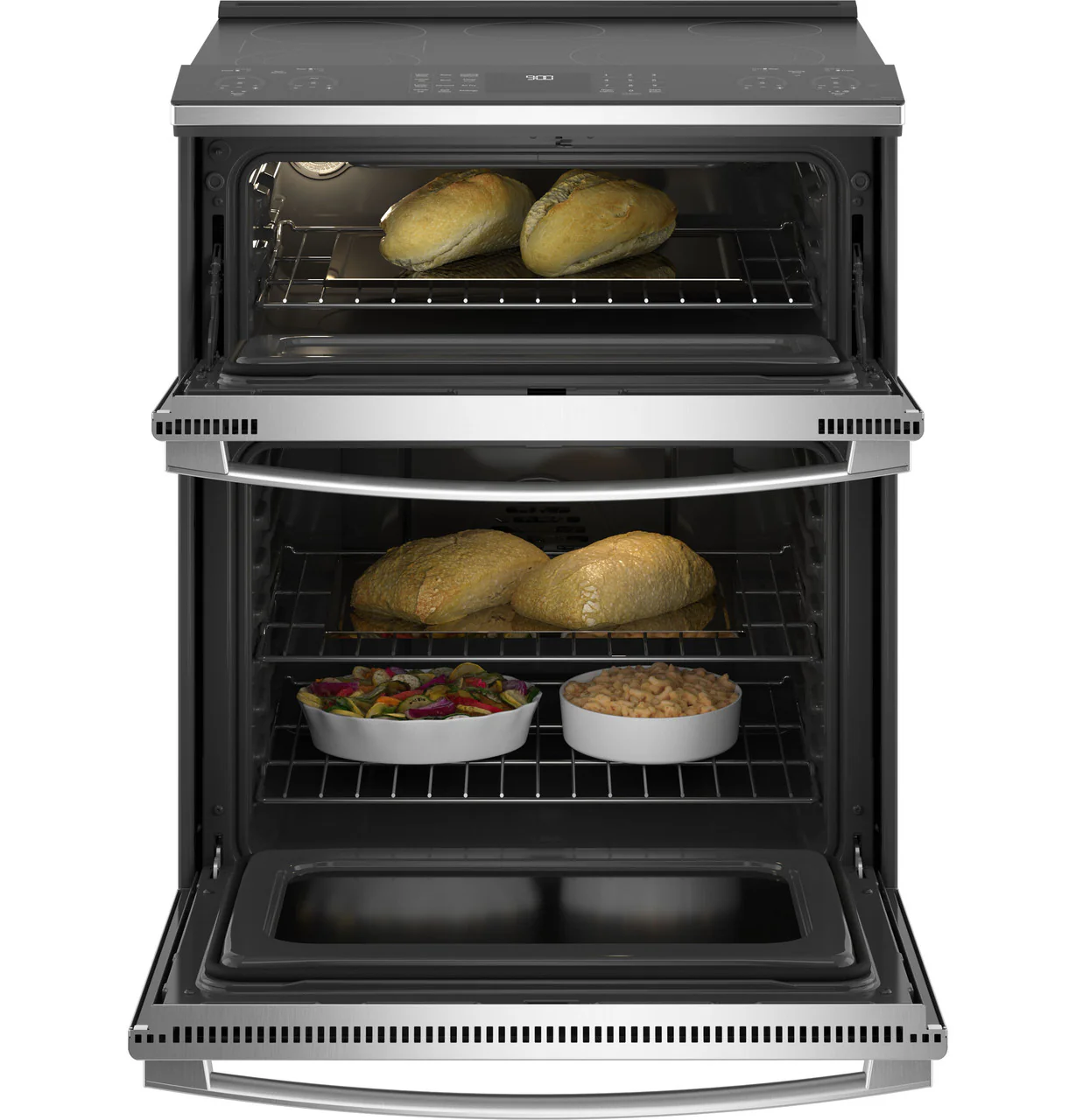 GE Profile™ 30" Smart Slide-In Electric Double Oven Convection Fingerprint Resistant Range - Image 4