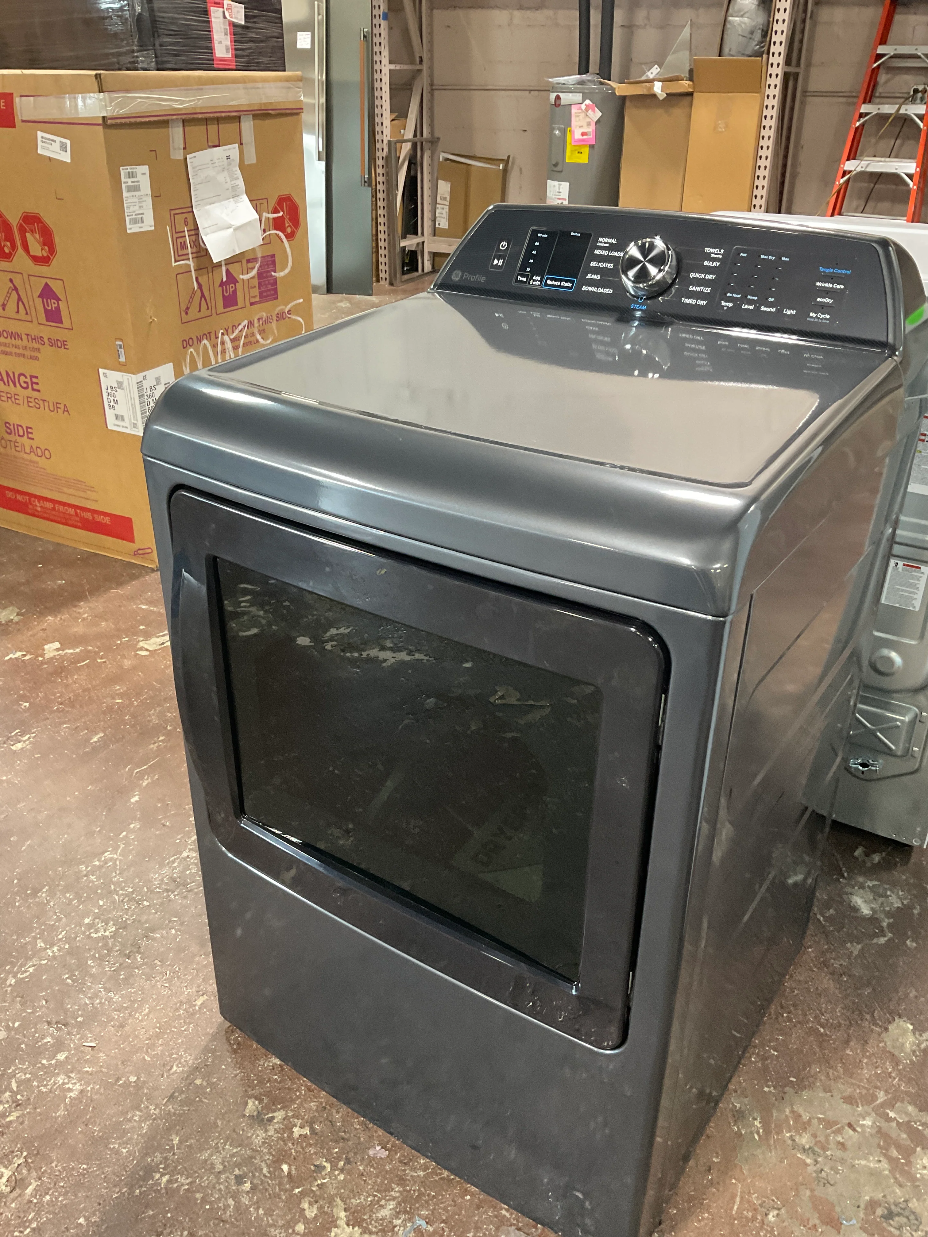 GE Profile™ ENERGY STAR® 7.4 cu. ft. Capacity Smart aluminized alloy drum Electric Dryer with Sanitize Cycle and Sensor Dry - Image 14