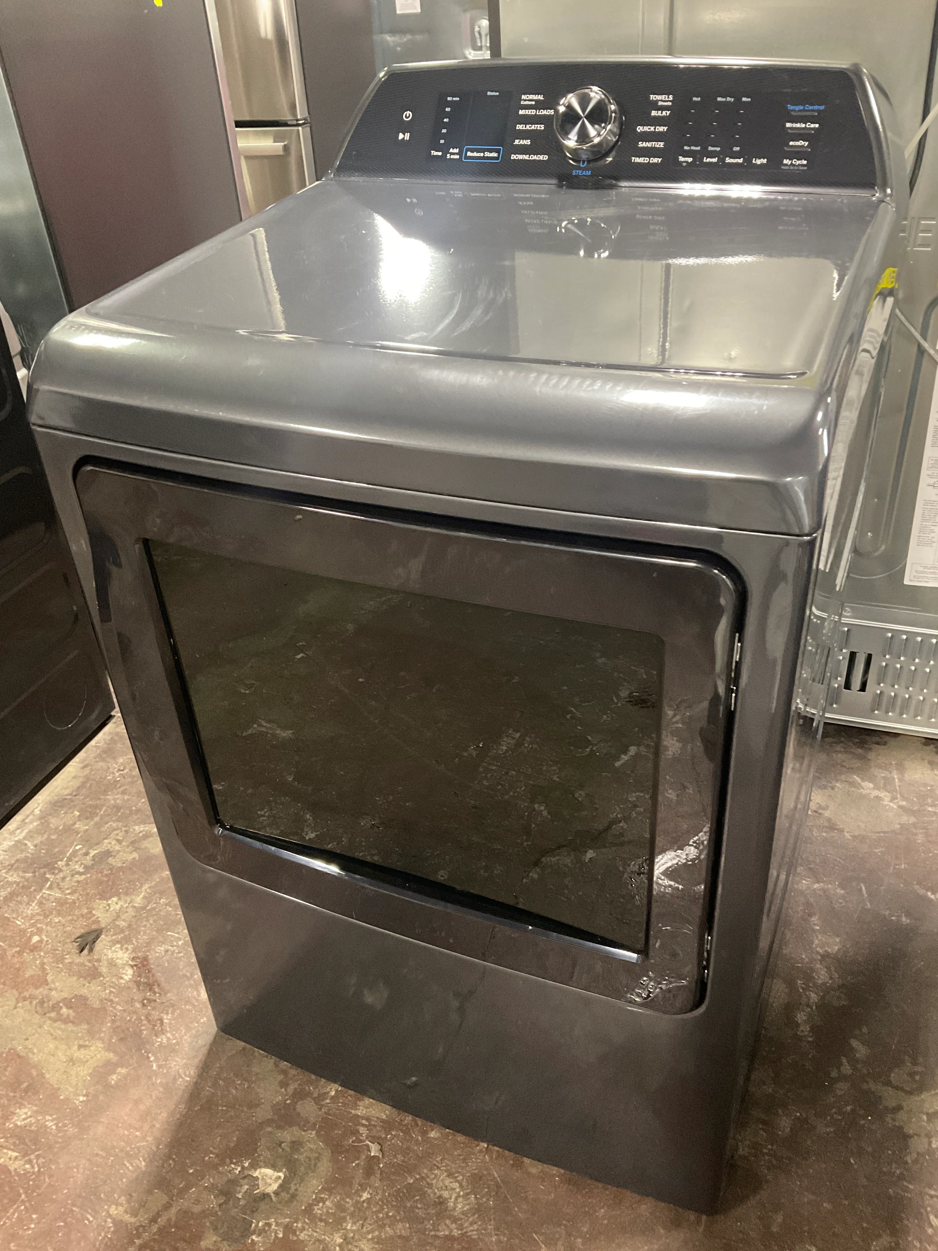 GE Profile™ ENERGY STAR® 7.4 cu. ft. Capacity Smart aluminized alloy drum Electric Dryer with Sanitize Cycle and Sensor Dry - Image 15
