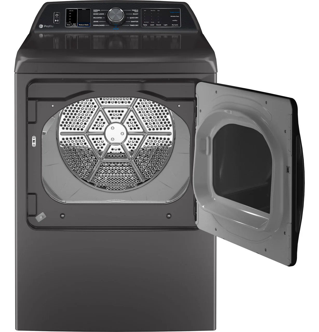 GE Profile™ ENERGY STAR® 7.4 cu. ft. Capacity Smart aluminized alloy drum Electric Dryer with Sanitize Cycle and Sensor Dry - Image 3