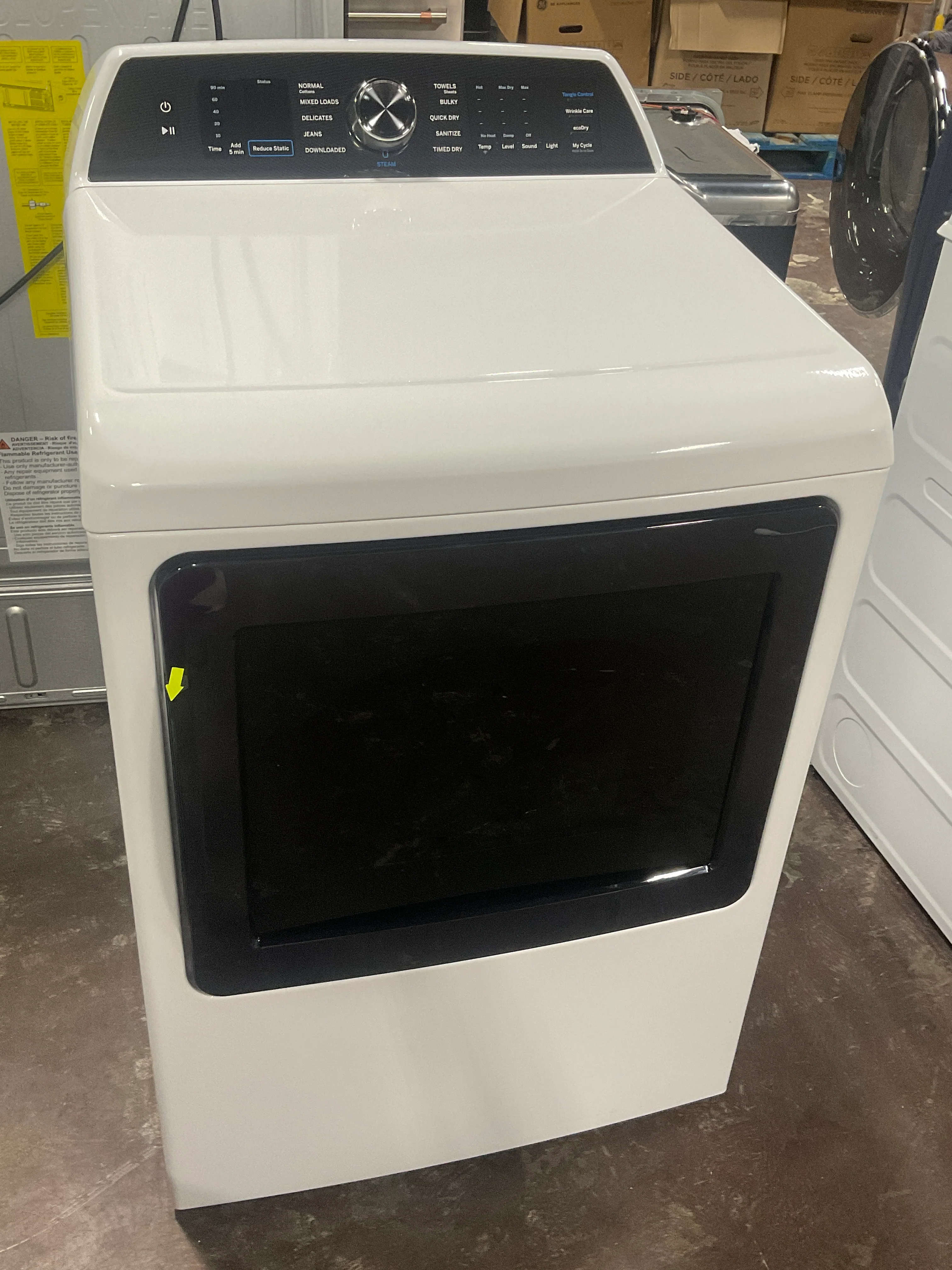 GE Profile™ ENERGY STAR® 7.4 cu. ft. Capacity Smart aluminized alloy drum Electric Dryer with Sanitize Cycle and Sensor Dry - Image 8