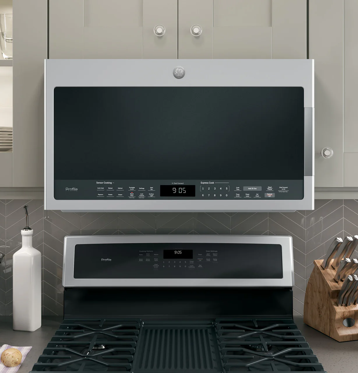 GE Profile™ 2.1 Cu. Ft. Over-the-Range Sensor Microwave Oven - Image 3