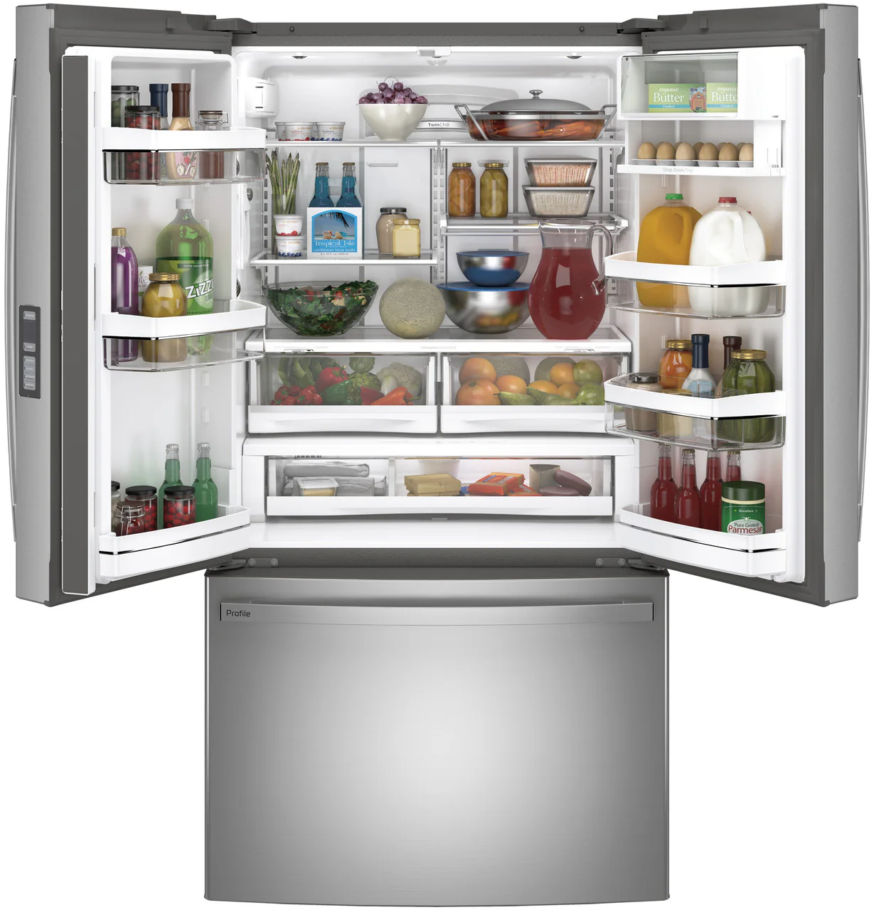 GE Profile™ ENERGY STAR® 23.1 Cu. Ft. Counter-Depth Fingerprint Resistant French-Door Refrigerator - Image 3