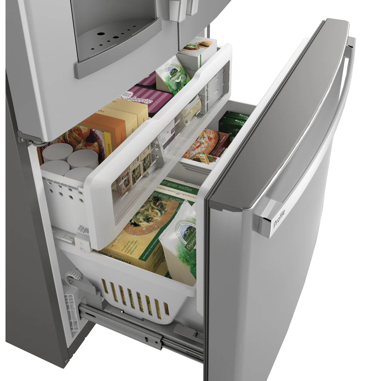 GE Profile™ Series 22.1 Cu. Ft. Counter-Depth Fingerprint Resistant French-Door Refrigerator with Door In Door and Hands-Free AutoFill - Image 4