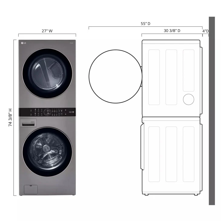 Single Unit Front Load LG WashTower™ with Center Control™ 4.5 cu. ft. Washer and 7.4 cu. ft. Electric Dryer - Image 5