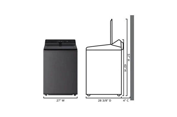 4.8 cu. ft. Mega Capacity Smart Top Load Washer with 4-Way® Agitator, EasyUnload™ & AI Sensing - Image 5